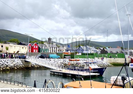 Dingle, Ireland, July 11, 2016. Peaceful Dingle Harbour In A Sunny Day.