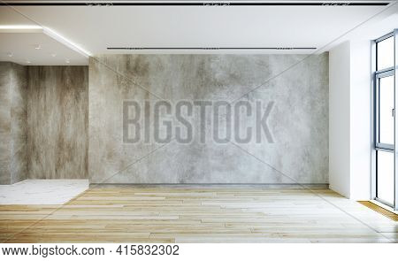 Moving House, Apartment Interior. 3d Rendering Imege