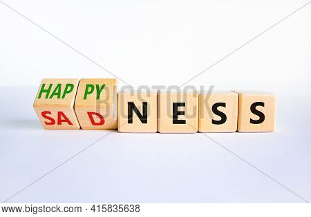 Happyness Or Sadness Symbol. Turned Cubes And Changed The Word 'sadness' To 'happyness'. Beautiful W