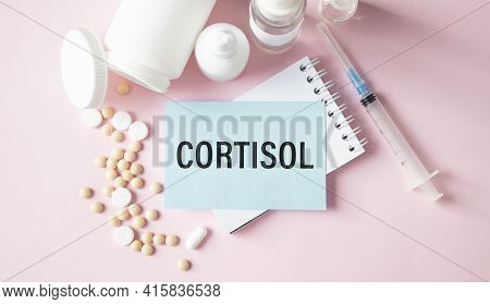 Treatment Word, Cortisol Word With Medical Concepts And Medical Equipment