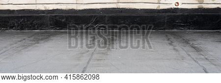 Waterproofing Flat Roof Terrace With Roll Bitumen
