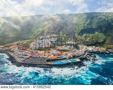 Aerial View Of Garachico Town In Tenerife, Canary Islands, Spain