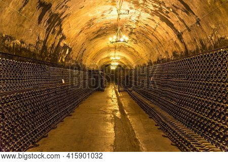 Abrau-durso, Russia - March 2, 2021: Champagne And Sparkling Wine Factory Abrau Durso In Russia. Sta