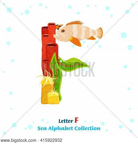 Unique Character Made From Fish, Seaweed, Corals, Sea Inhabitants