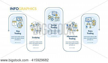 Trading Strategies Vector Infographic Template. Scalping, Swing, Pairs Trade Presentation Design Ele