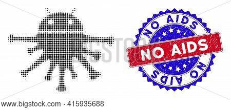 Dotted Halftone Nanobot Icon, And No Aids Rough Stamp Seal. No Aids Stamp Seal Uses Bicolor Rosette 