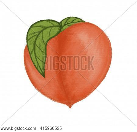 A Vivid Illustration Of A Delicious Peach