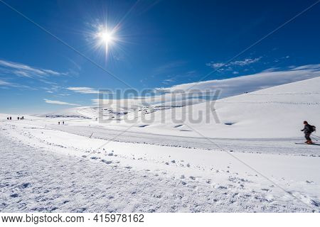 Winter Sports On Lessinia Plateau (altopiano Della Lessinia) And Tomb Mountain (monte Tomba). Region