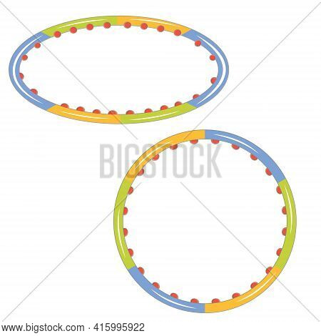 Fitness Hoop For A Slim Figure, Color Isolated Vector In Flat Style Icon