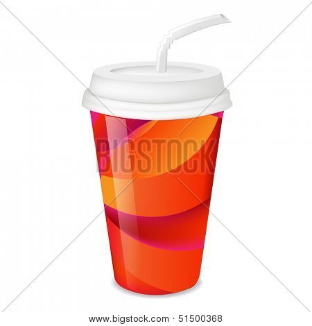 Colorful Paper Glass With Gradient Mesh, Vector Illustration