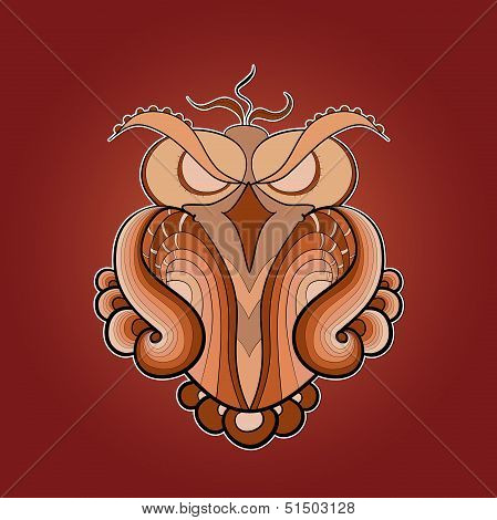 image of predatory owl ocher color