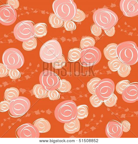 Seamless pattern with roses