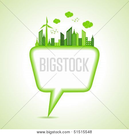 Ecology concept with message bubble