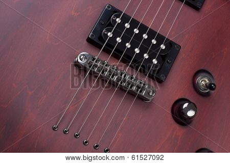 Retro Red Wooden Guitar Background