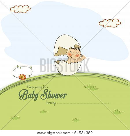 Baby Shower Card With Little Boy
