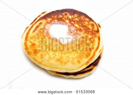 Top View Of Pancakes Isolated Over White