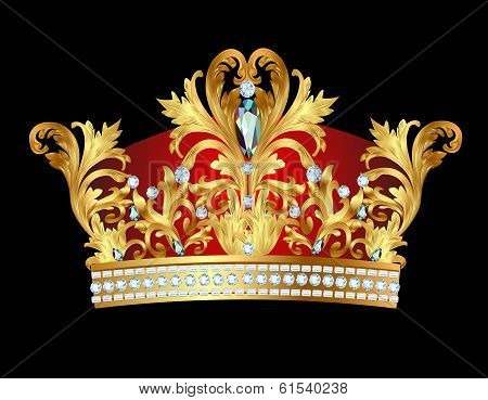 Of Royal Gold Crown With Jewels