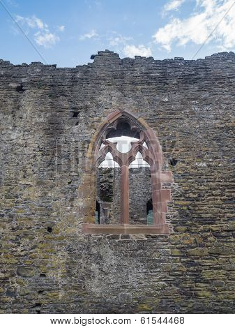 Window in one of the walls at Conwy Castle, Wales