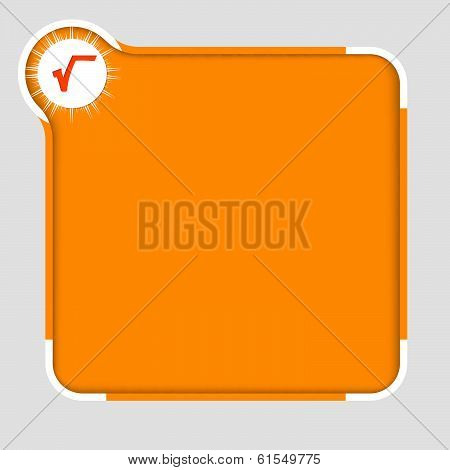 Orange Abstract Text Frame For Text With Radix Sign