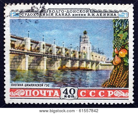 Postage Stamp Russia 1953 Tsymijanskaja Dam, Volga-don Canal