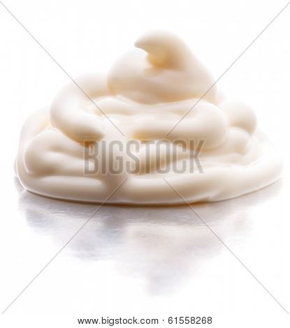 Mayonnaise swirl  isolated on white background cutout