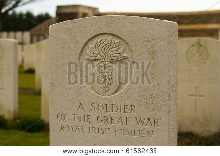 A Soldier Great War Cemetery Flanders Fields Belgium