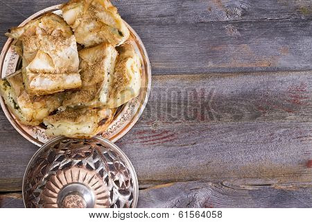 Portions Of Borek Pastry Served On A Plate