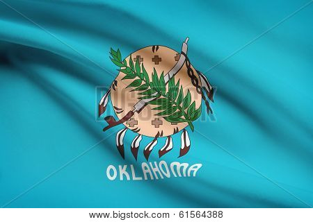 Series Of Ruffled Flags. State Of Oklahoma.