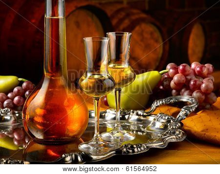 Glasses of grappa