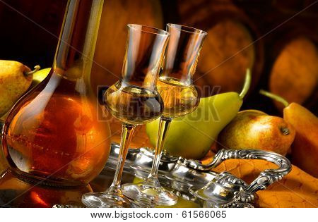 Glasses of grappa