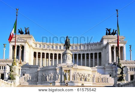 view of the Monumento Nazionale a Vittorio Emanuele II in Rome, Italy