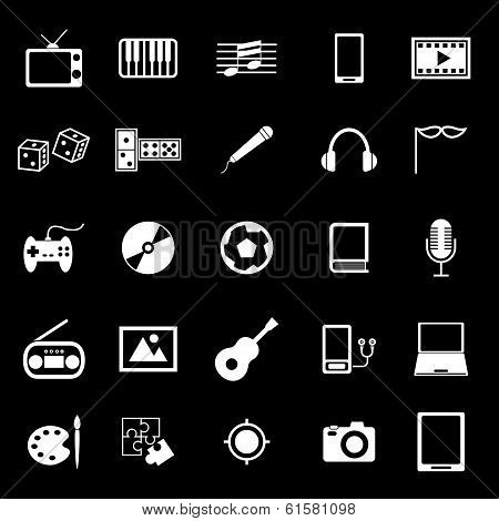 Entertainment Icons On Black Background
