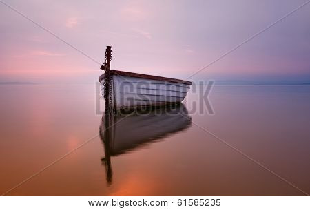 Lonely boat on the lake