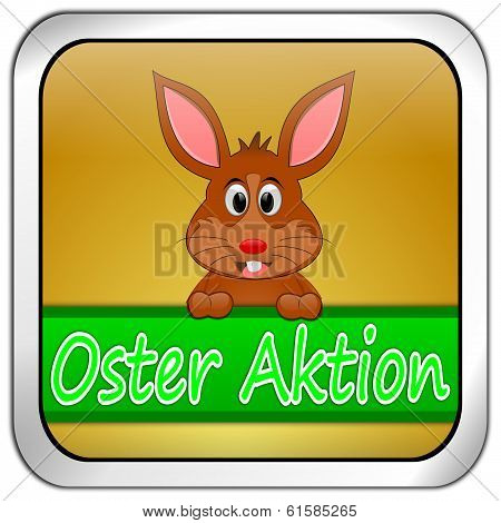 Button Oster Aktion with easter bunny in german