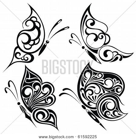 Black and white butterflies