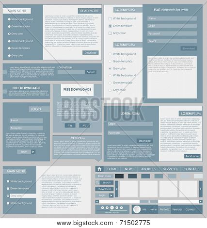 Set: forms and design element for web in flat design. new vector