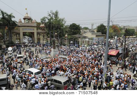BJP rally in front of BHU university.