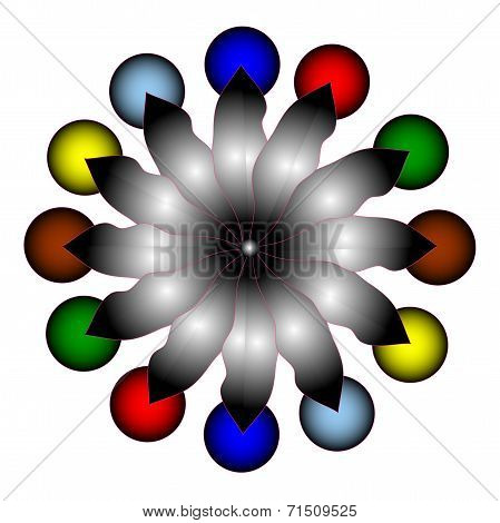 Abstract Composition With A Colored Balls On White Background