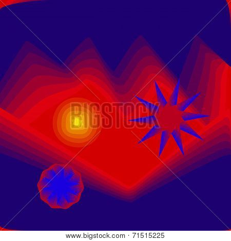 Blue red yellow abstract background