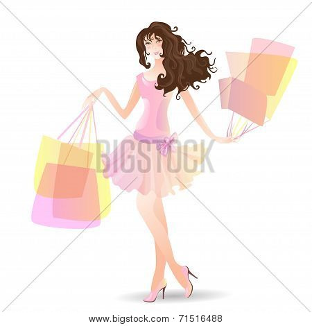 Shopping Day girl in summer