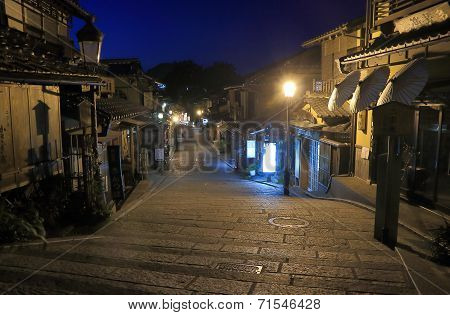Old Japanese house Kyoto night