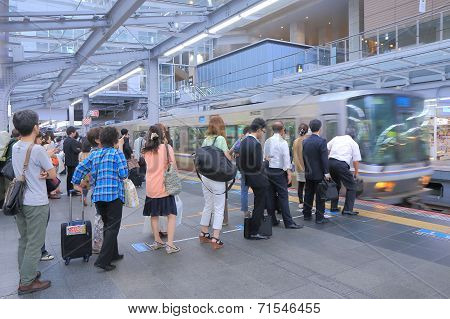 Commuters at JR Osaka Train station Japan