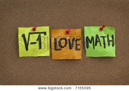 Jeg elsker matematik - koncept på opslagstavlen