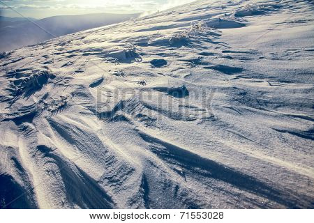 Winter landscape. Ukraine, the Carpathian mountains.