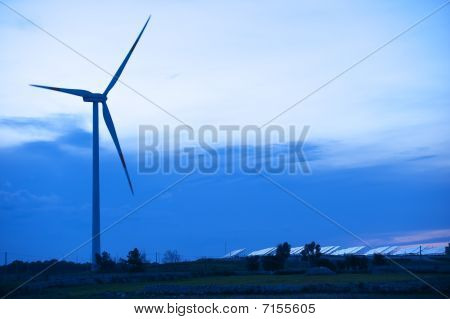 solární a větrné energie