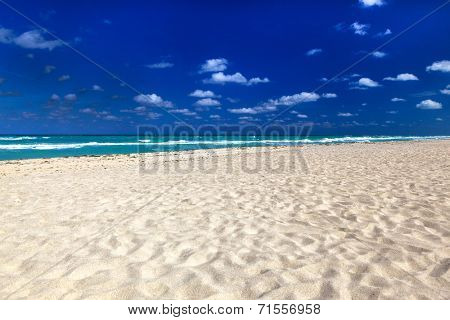 White sand on a beautiful beach