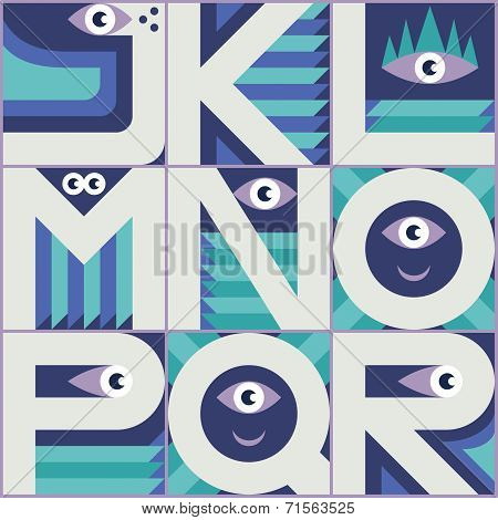 Monster Font J K L M N O P Q R