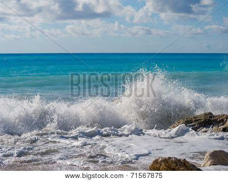The famous Kathisma beach in Lefkada Greece
