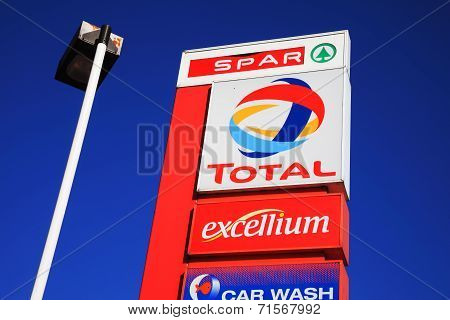 Total petrol station sign