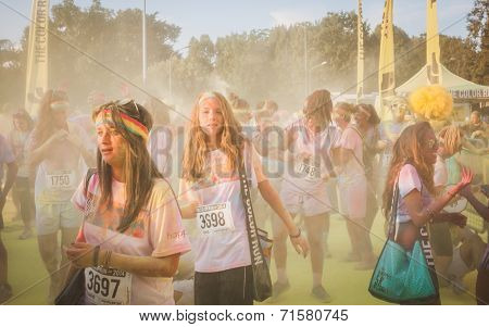Thousands Of People Take Part In The Color Run 2014 In Milan, Italy
